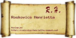 Roskovics Henrietta névjegykártya