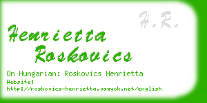 henrietta roskovics business card